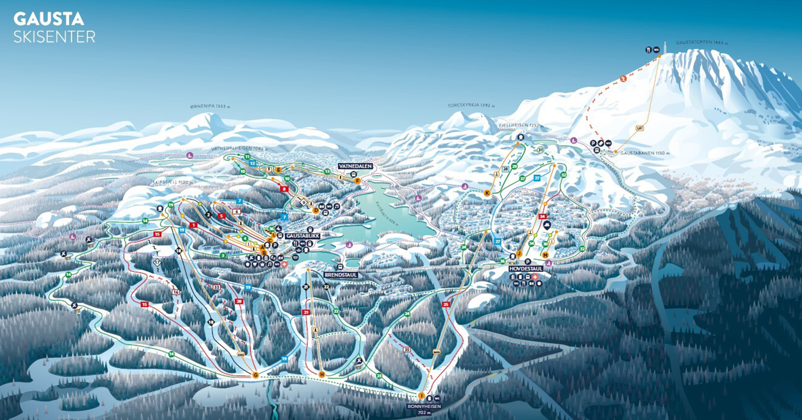 Gausta Resized Piste Map