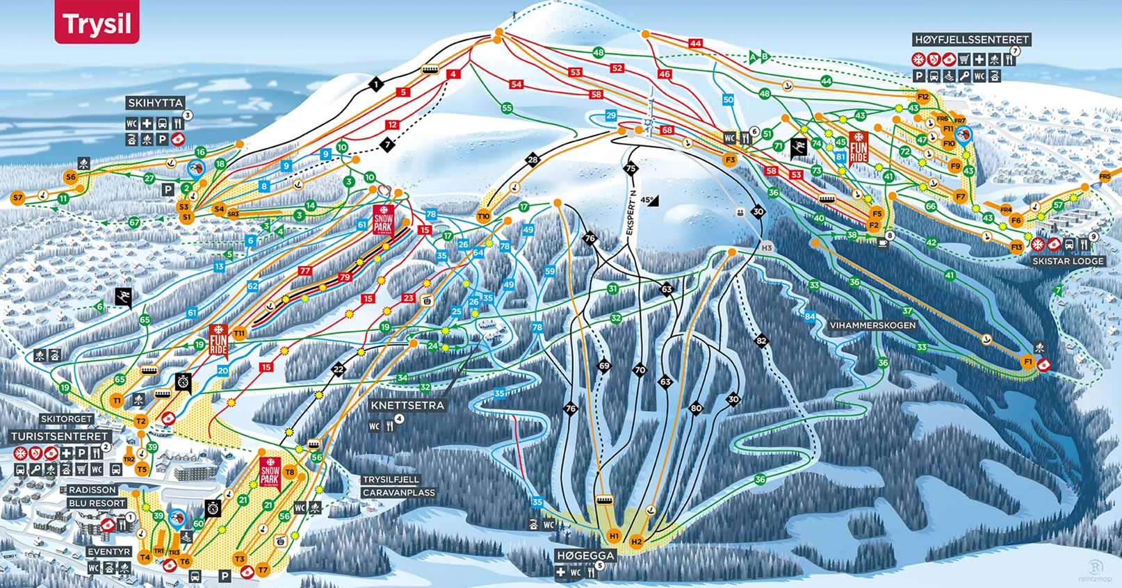 Trysil Resized Piste Map 2526
